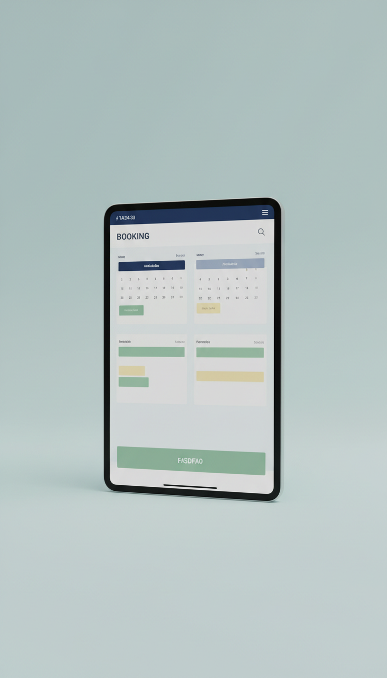 Online Booking Homepage Example